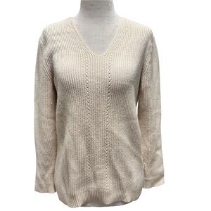 H by HALSTON Viscose Blend V-Neck Sweater S